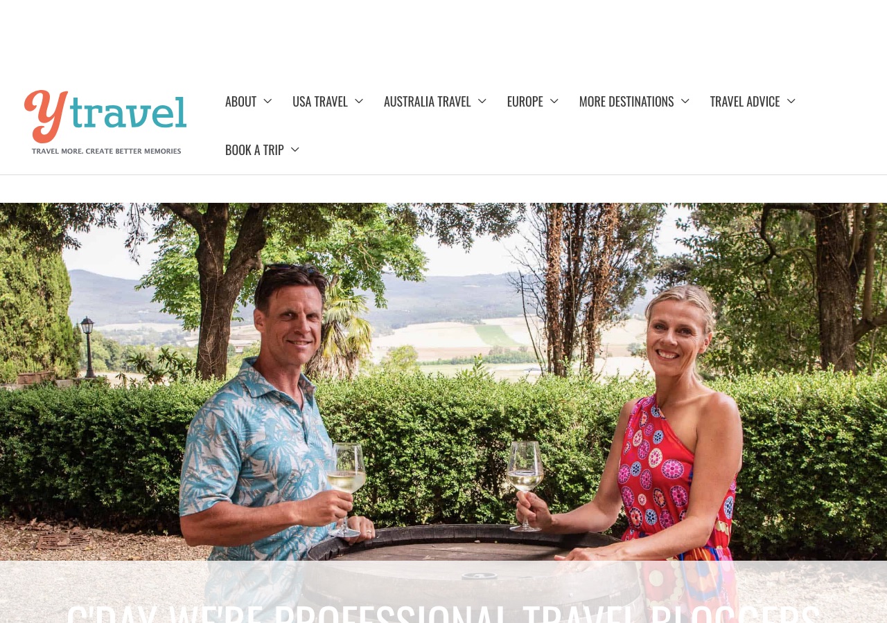 Screenshot of the Y Travel Blog homepage
